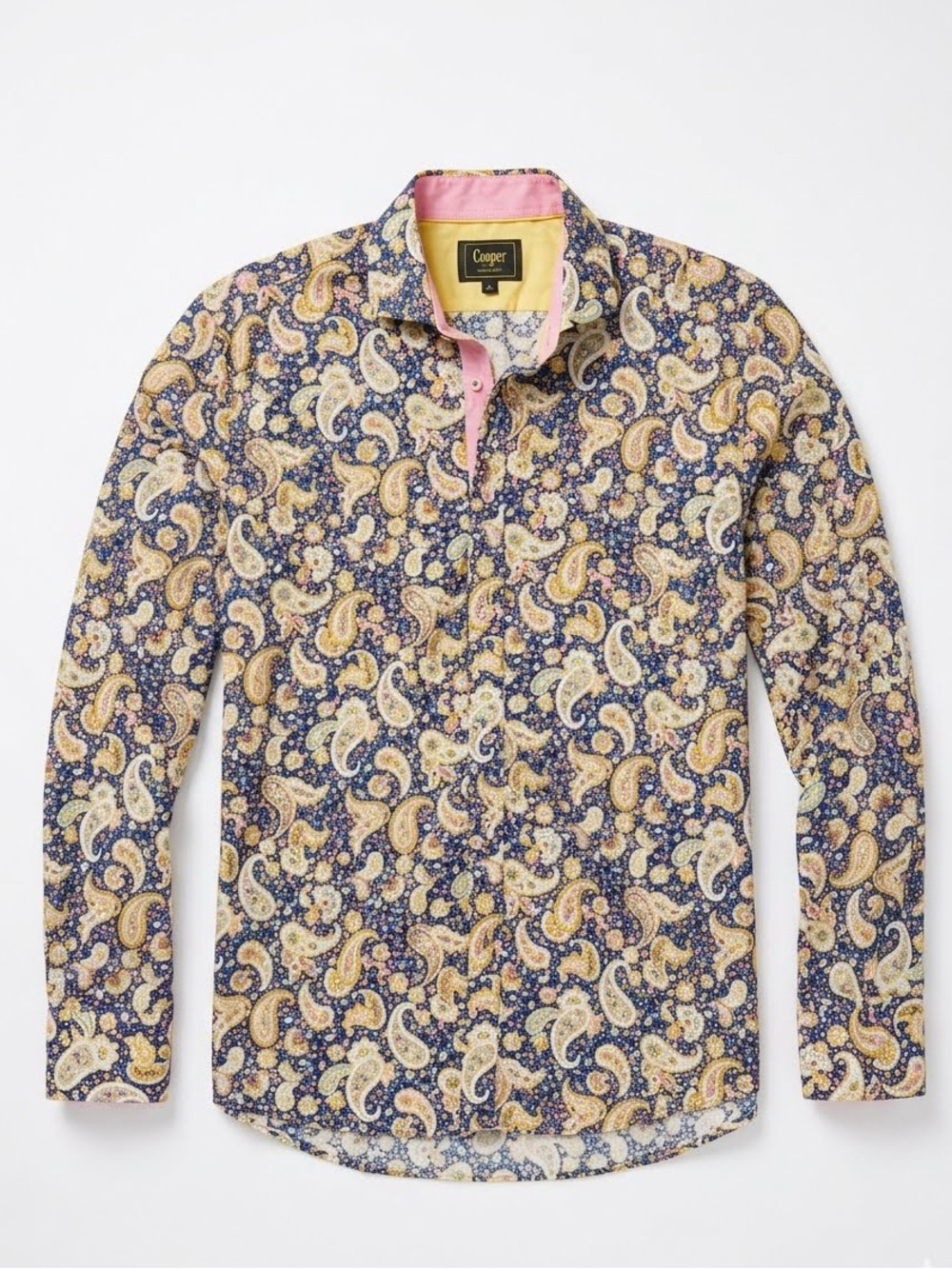 Vintage Cigar Couture Blue Paisley Button Up Shirt Men’s XL Oversized Retro